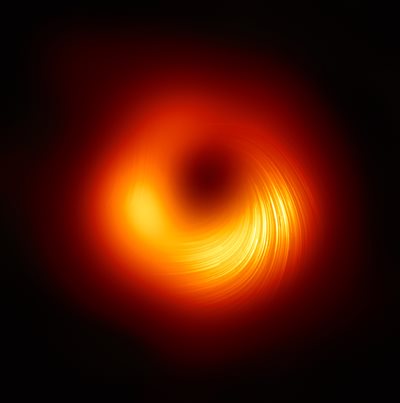 EHT image of black hole in polarized light.